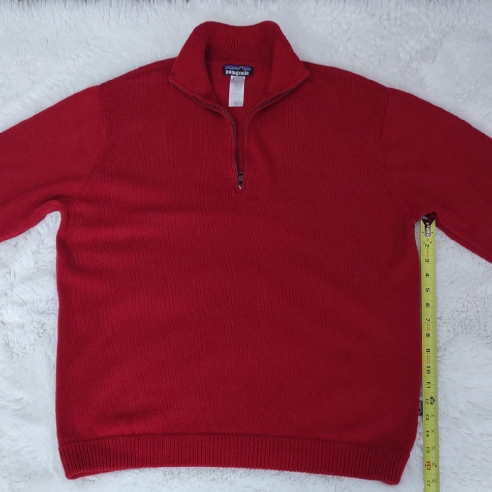 Patagonia 80%Lambswool,20%Nylon, Size XL,Red Half-Zip Sweater - Picture 14 of 17